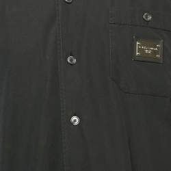 Dolce & Gabbana Black Cotton Short Sleeve Shirt M