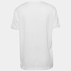 Dolce & Gabbana White Logo Plaque Jersey Crew Neck T-Shirt XXL