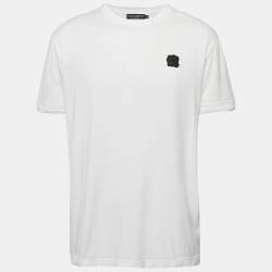 Dolce & Gabbana White Logo Plaque Jersey Crew Neck T-Shirt XXL