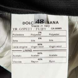Dolce & Gabbana Black Wool & Silk Tailored Pants M