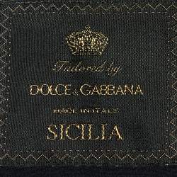 Dolce & Gabbana Navy Blue Striped Wool & Silk Blazer M