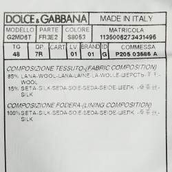 Dolce & Gabbana Navy Blue Striped Wool & Silk Blazer M