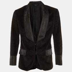 Dolce & Gabbana Black Velour & Brocade Blazer M