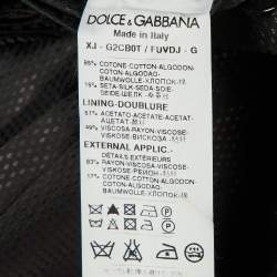 Dolce & Gabbana Black Velour & Brocade Blazer M