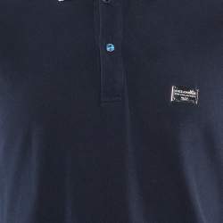 Dolce & Gabbana Gym Collection Navy Blue Cotton Knit Polo T-Shirt XL