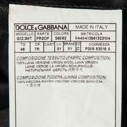 Dolce & Gabbana Charcoal Grey Pin Striped Wool Tailored Pants S