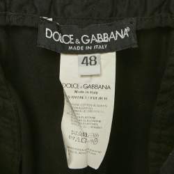 Pre Owned Dolce & Gabbana Black Stretch Cotton Jogging Pants M
