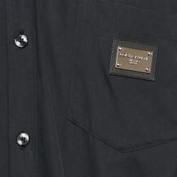 Dolce & Gabbana Black Cotton Long Sleeve Shirt L