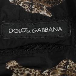 Dolce & Gabbana Black Leopard Print Nylon Zip-UP Hoodie XS