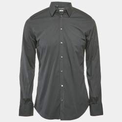 Dolce & Gabbana Midnight Blue Cotton Gold Fit Shirt M