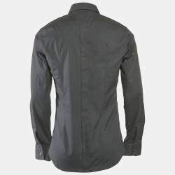 Dolce & Gabbana Midnight Blue Cotton Gold Fit Shirt M