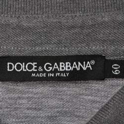 Dolce & Gabbana Grey Cotton Polo T-Shirt 5XL