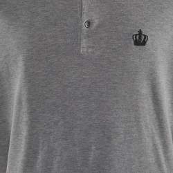 Dolce & Gabbana Grey Cotton Polo T-Shirt 5XL