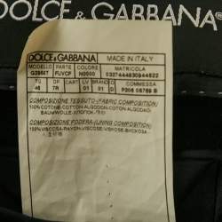 Dolce & Gabbana Black Velvet Single Breasted Martini Blazer S