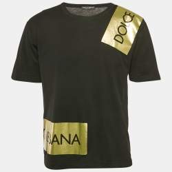 Dolce & Gabbana Black Logo Print Cotton T-Shirt S
