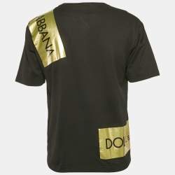Dolce & Gabbana Black Logo Print Cotton T-Shirt S
