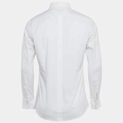 Dolce & Gabbana Gold White Cotton Long Sleeve Button Front Shirt L