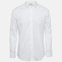 Dolce & Gabbana Gold White Cotton Long Sleeve Button Front Shirt L