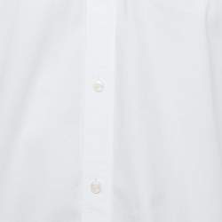 Dolce & Gabbana Gold White Cotton Long Sleeve Button Front Shirt L