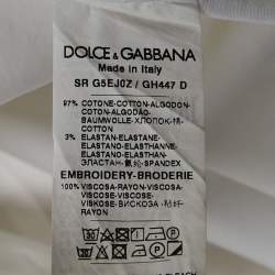 Dolce & Gabbana Gold White Cotton Long Sleeve Button Front Shirt L