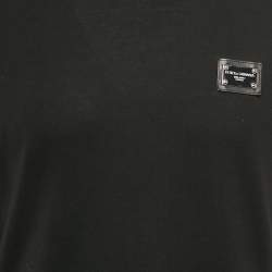 Dolce & Gabbana Black Cotton Crew Neck T-Shirt L