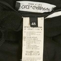 Dolce & Gabbana Black Cotton Knit Logo Detail Joggers M