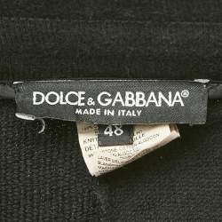 Dolce & Gabbana Black Cotton Knit Logo Detail Joggers M