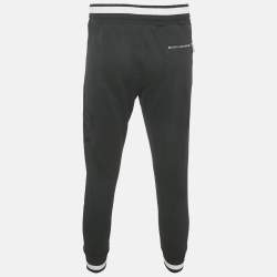 Dolce & Gabbana Black Cotton Knit Logo Detail Joggers M