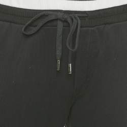 Dolce & Gabbana Black Cotton Knit Logo Detail Joggers M