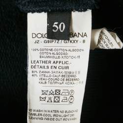 Dolce & Gabbana Navy Blue Cotton Knit hooded Sweatshirt & Joggers Set L