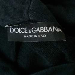 Dolce & Gabbana Navy Blue Cotton Knit hooded Sweatshirt & Joggers Set L
