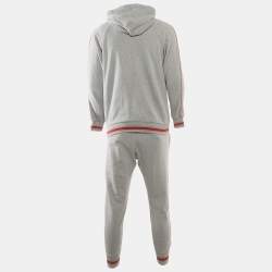 Dolce & Gabbana Grey Cotton Knit Hooded SweatJacket & Joggers L