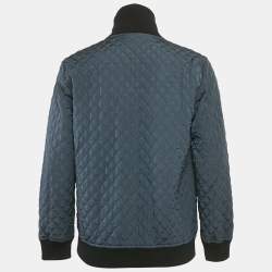 Dolce & Gabbana Blue/Black Nylon and Cotton Jacket XL
