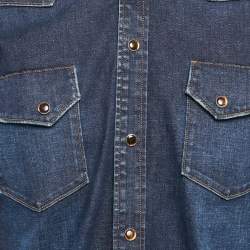 Dolce & Gabbana Navy Blue Denim Button Front Shirt XS