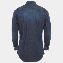 Dolce & Gabbana Navy Blue Denim Button Front Shirt XS