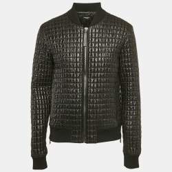 Dolce & Gabbana Black Quilted Nylon Zip Front Bomber Jacket XXL