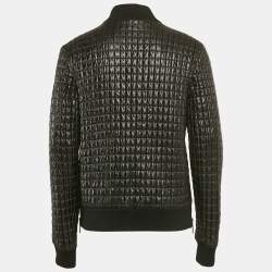 Dolce & Gabbana Black Quilted Nylon Zip Front Bomber Jacket XXL