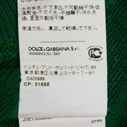 Dolce & Gabbana Green Logo Print Cotton Crew Neck Sweatshirt XS