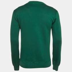Dolce & Gabbana Green Logo Print Cotton Crew Neck Sweatshirt XS