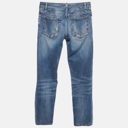 Pre Owned Dolce & Gabbana Blue Distressed Denim Classic Jeans S
