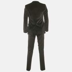 Pre Owned Dolce & Gabbana Black Velvet Brad Suit M