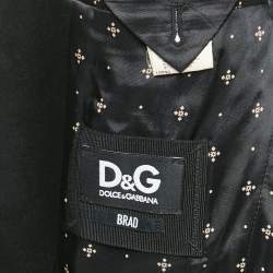 Pre Owned Dolce & Gabbana Black Velvet Brad Suit M