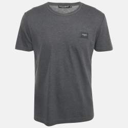 Dolce & Gabbana Grey Logo Plaque Jersey T-Shirt L