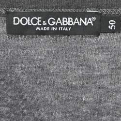 Dolce & Gabbana Grey Logo Plaque Jersey T-Shirt L