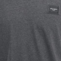 Dolce & Gabbana Grey Logo Plaque Jersey T-Shirt L