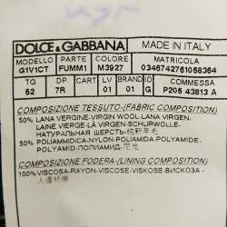 Pre Owned Dolce & Gabbana Black Satin Wool Tailored Suit XL