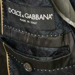 Pre Owned Dolce & Gabbana Black Satin Wool Tailored Suit XL