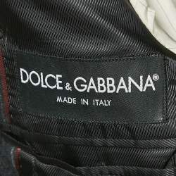 Pre Owned Dolce & Gabbana Black Stripe Wool Tailored Pants Suit M