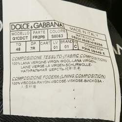 Pre Owned Dolce & Gabbana Black Stripe Wool Tailored Pants Suit M
