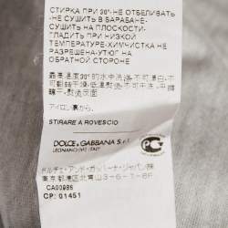 Dolce & Gabbana Dark Grey Wise Monkey Print Cotton T-Shirt XS